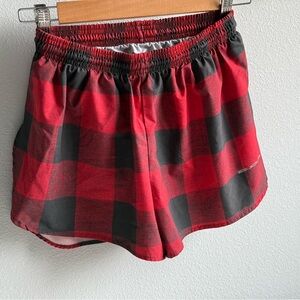 Plaid Red and Black Running Shorts